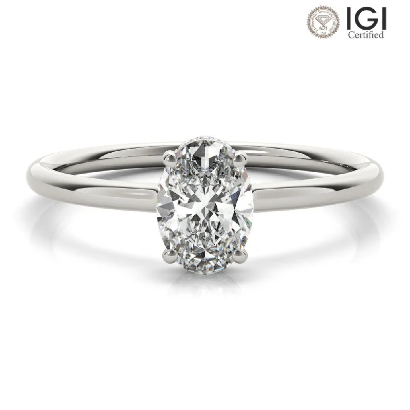 Aimee Oval Lab Grown Diamond Solitaire Engagement Ring IGI Certified