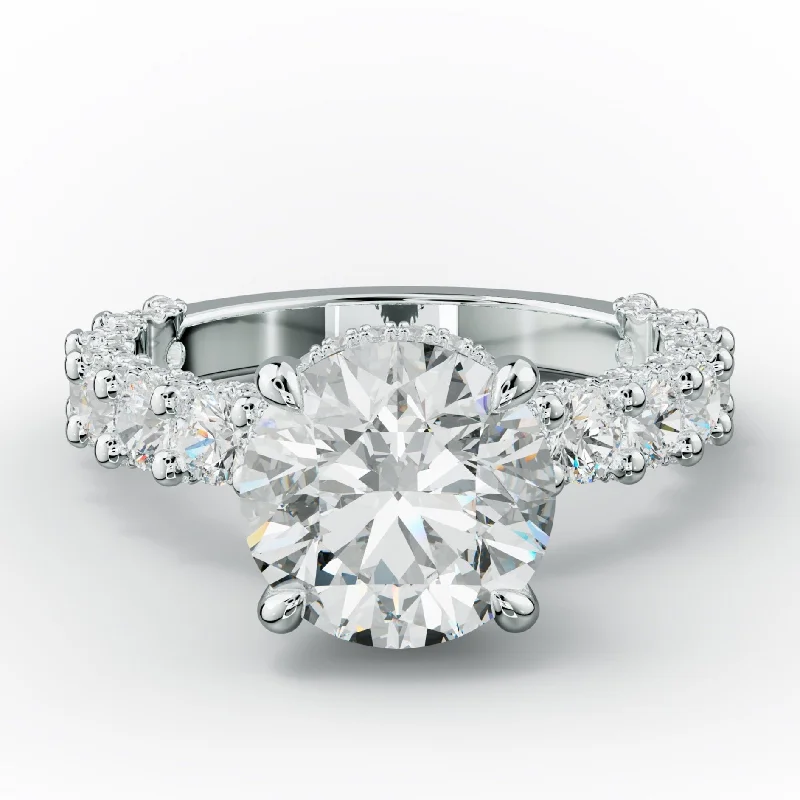 Savannah Round Diamond Engagement Ring With Hidden Halo