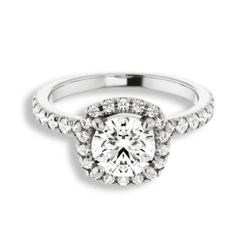 Round Diamond Halo Engagement Ring